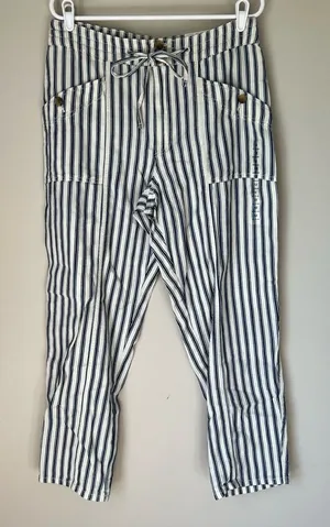 American Eagle Women’s Striped High Rise Taper Fir Pants Size 12 New thumbnail 1