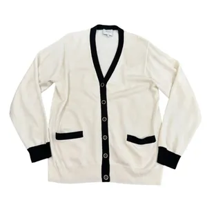 Reformation Scout Regenerative Merino Boyfriend Cardigan in Cream, Size S​ thumbnail 2