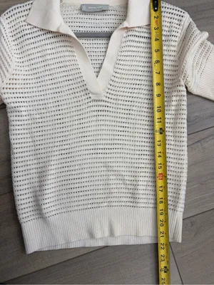 Everlane Cotton Merino Short Sleeve Knit Polo Cream XS thumbnail 7