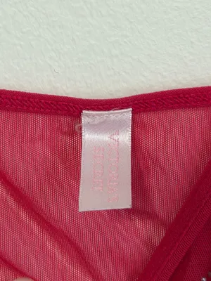 Victoria's Secret Y2k Pink Sheer Mesh Sequin Tank Top Size Large thumbnail 2