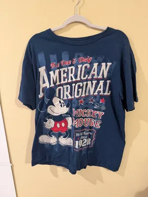 Disney Navy Blue Mickey Mouse American Original Graphic Tee thumbnail 2