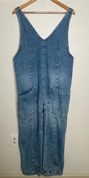 Free People - We The Free High Roller Jumpsuit blue medium thumbnail 1