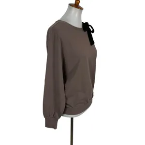 AnyBody Sweater XS Brown Crewneck Pullover Cozy Fall Winter Minimal thumbnail 3