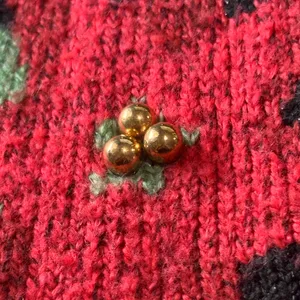Vintage-Inspired Holiday Time Christmas Poinsettia Fair Isle Sweater XL 16-18 thumbnail 6