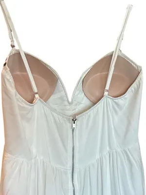 Sz M Sunny Girl Lightweight Lined Built-In Bra Gold Stud Detail Maxi Dress thumbnail 3