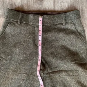 Rachel Roy Olive Wool Blend Shimmer Straight Leg Pants Size 4 thumbnail 5
