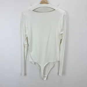 Good American Scoopneck Bodysuit Ivory Stretch Jersey Knit Basics Size 4 XL NWT thumbnail 8