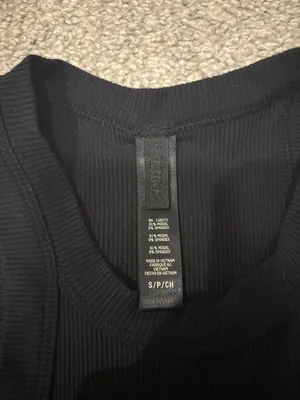 SKIMS Black Ribbed High-Neck Tank thumbnail 3