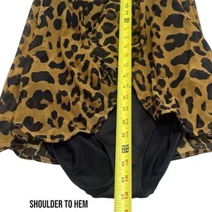 Lauren Ralph‎ Lauren Leopard Print Halter Swim Suit Dress One Piece Resort M thumbnail 10