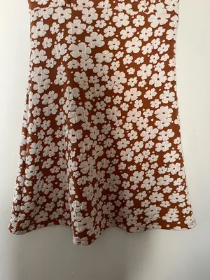 Altar'd State Brown Floral Mini Dress Small Y2k Coquette Summer Baby Doll Picnic Cottagecore thumbnail 3