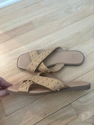 A New Day Beige Studded Sandals thumbnail 3