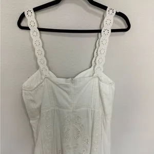 FARM Rio Midi Dress XL White Richelieu Broderie Anglaise Sundress Bustier Corset thumbnail 9