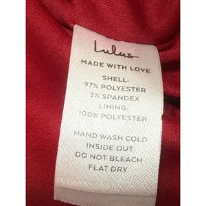 Lulus Women Red Silk Satin Long Puff Sleeve Square Neck Mini Sheath Dress Size S thumbnail 5
