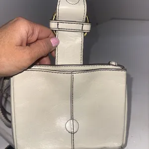 HOBO Mini Elan White Leather Small Minimalist Boho Western Crossbody Bag Purse thumbnail 12