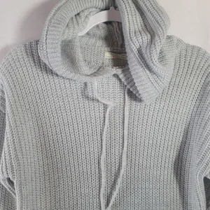 Full Circle Trends Hooded Knit Tunic Top or Sweater Dress Grey Sz M Casual Cozy thumbnail 9