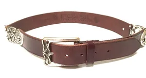 Fossil leather & silver belt L‎ thumbnail 1