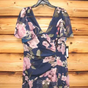 NWT XSCAPE Women's Surplice Tiered Gown Size 12 Blue thumbnail 8