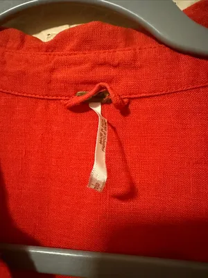 Free People Vibrant Orange Button-Down Shirt Dress thumbnail 2