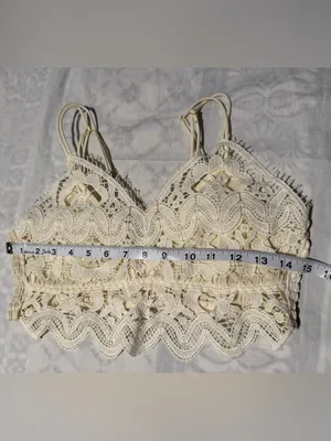 Anthropologie Cream Lace Bandeau Bralette thumbnail 5