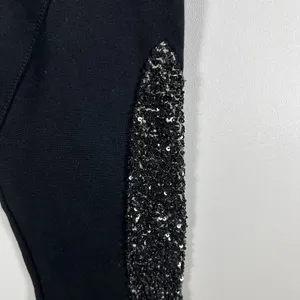 Alice + Olivia Black Sequin Accent Slim Fit Ponte Pants Size‎ 4 Waist Designer thumbnail 4