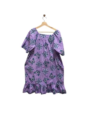 Sara Morgan Floral Print Shift Dress Purple Size M Vacation Summer Beach Coastal thumbnail 9