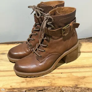 ZODIAC Gemma Leather Size Zip Lace Up Combat Riding‎ Boot 8.5 B17B thumbnail 3