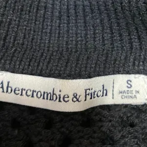 Abercrombie & Fitch Black Crochet Open Knit Short Sleeve Button Up Shirt Top S thumbnail 3