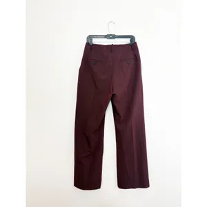 Zara Burgundy Wide Leg Trousers Size Medium High Rise Minimalist Chic 4043/043 thumbnail 13