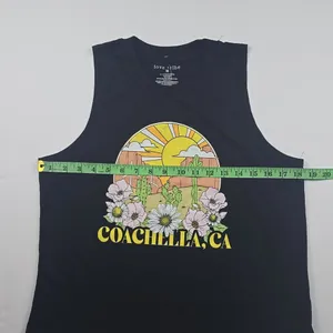 Love Tribe -1613 NWT Coachella Graphic Tank Top Muscle Top Black Size‎ Medium thumbnail 5