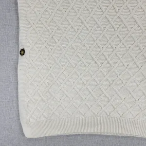Tantrums Womens Vest One Size Ivory Wool Blend Cross Hatch Turtleneck Knit thumbnail 9