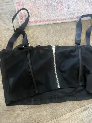 Edikted Black Bustier Crop Top with Straps thumbnail 8