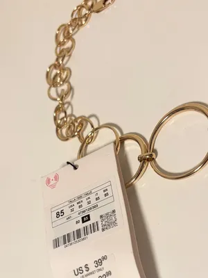 Zara Gold Round Ring Bangle Waist Chain Belt Adjustable Womens US 32 EUR 85 NWT thumbnail 2