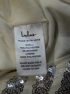 Lulus NWT Silver Sequin Elegant Occasion One-Shoulder Tulip Hem Midi Dress XSS thumbnail 11