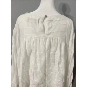 We The Free  Women White Textured Buttonless Tunic Size extra Small OVERSIZE. thumbnail 5