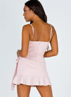 Princess Polly Blush Cottage Hill Mini Wrap Dress thumbnail 5