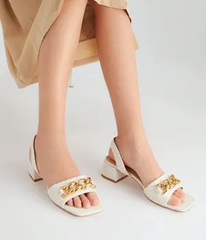 Made of The Future Tweed Chain Slingback Sandals white casual classic stylish fashion work thumbnail 1