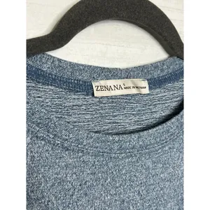 Zenana Small Matching Set Heather Blue Jogger Pant Long Sleeve Top thumbnail 4
