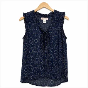 Band of Gypsies Blue Yellow Boho Indie Sleaze Soft Grunge Ruffle Y2K Top M thumbnail 2