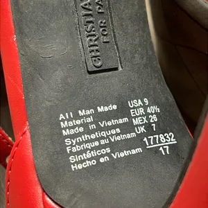 Christian Siriano Red Strappy Heels Size 9 thumbnail 10