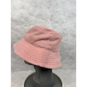 Target Pink Terry Cloth Floral Embossed Bucket Hat Kidcore Y2K Kawaii thumbnail 4
