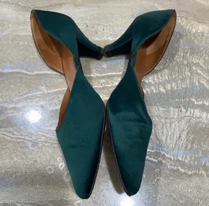 Giorgio Armani Green Pumps Short Heels Women Shoes Size 8.5 / Preowned thumbnail 2