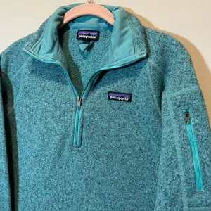 Patagonia Better Sweater 1/4 Zip Fleece Pullover Teal Heather Women's Small thumbnail 2