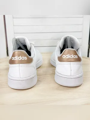 Adidas Advantage Low Top Sneakers White Copper Women 8.5 Leather Preppy Retro thumbnail 6