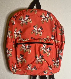 NWT Disney Mickey Mouse & Minnie Mouse print Coral Classic Backpack thumbnail 1