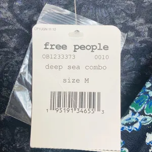 Free People NWT “Olivia” blue and green floral print swingy tunic mini dress. M thumbnail 6