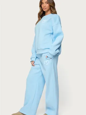 NWT Edikted Love Oversized Sweatshirt light blue size medium thumbnail 5