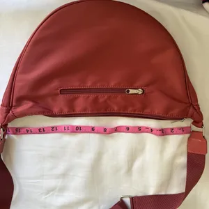 Elegant Red and Tan Crossbody Bag thumbnail 3