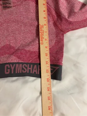 Gymshark Seamless Long Sleeve Crop Top Pink Marl Medium Athletic Workout Shirt thumbnail 4