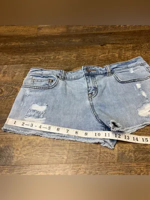 Victorias Secret Low Rise Boyfriend Denim Jean Shorts Womens 6 Blue Cutoffs Mini thumbnail 3
