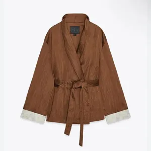 Zara Brown Belted Wrap Kimono Oversized Jacket(Size Small) thumbnail 3